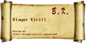 Blayer Kirill névjegykártya